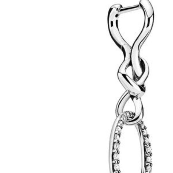 Elegant Silver Knot Hoop Earrings - Picture 2 of 5